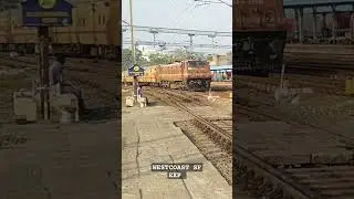 West Coast Superfast Express entering at MGR Chennai Central railway station