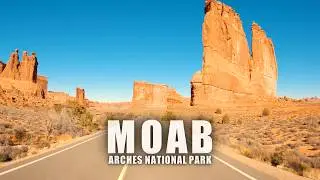 Driving Scenic Moab in Utah | Iconic Arches National Park, Canyonlands National Park, 4K