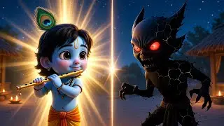 Krishna Saved Vrindavan from Darkness | Little Krishna vs. Darkness! ⚔️ Good Defeats Evil #krishna