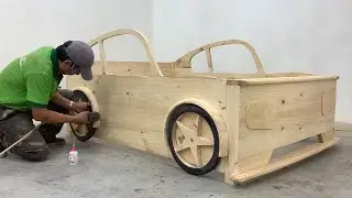 Old Carpenter With Great Creative Woodworking Ideas - Car-Inspired Bed Design