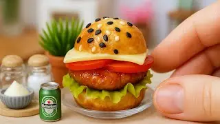 Потрясающий Куриный Бургер в Миниатюре | Как Приготовить Куриный Бургер? | Миниатюрная Еда