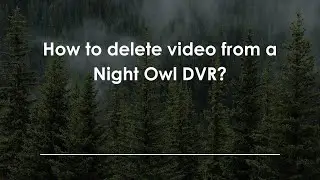 How to delete video from a Night Owl DVR?