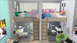 The Sims 4 | College Dorm Room | Speed Build| +CC
