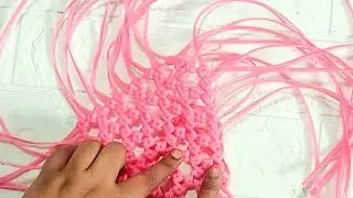 🥰இந்த மாதிரி fruit basket போட்டு பாருங்க/ hexagon  plastic wire fruit basket tutorial  tamil