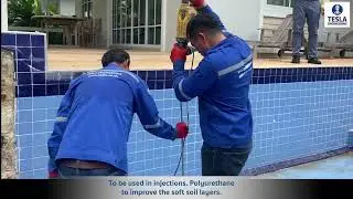 Swimming Pool Floor and Walkway Repair in Hua Hin using Polyurethane Foam Injection