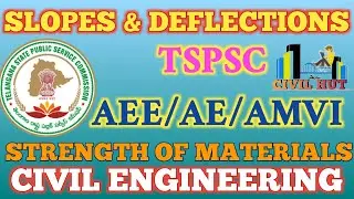 SLOPES & DEFLECTIONS OF BEAMS || STRENGTH OF MATERIALS || TSPSC AEE || AE || AMVI || CIVIL & MECH ||