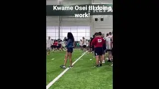 Clips of 2025 Offensive Lineman Kwame Osei III of Fossil Ridge High school at UNT Football Camp.