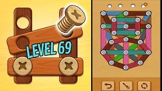 🏅 WOODLE - WOOD SCREW PUZZLE 🤪 Level 69 🧩 Gameplay Walkthrough