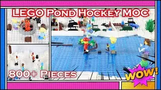 Frozen Fun Unleashed: LEGO Pond Hockey Custom Scene with Firepit & Snowball fight- Stop Motion Build