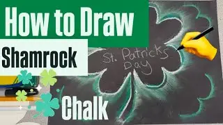 How to Draw Shamrock EASY - Chalk Art for Kids step by step #art #draw #mrschuettesart