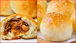 Chicken Filled Bun | Super Soft Hand kneading Chicken Buns | Chicken Bun