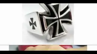 Custom Harley Maltese Iron Cross Biker Rings
