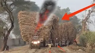 Wow Belarus Tractor power Show competition ||Belarus Tractor Pull trailer full-time sugarcane load