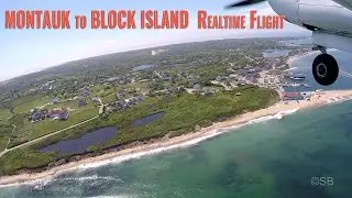 Block Island, RI, Landing Rwy 28: Full flight from Montauk, NY, Takeoff Rwy 6 | Wing and cockpit cam