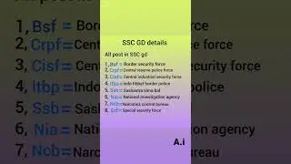 All post in ssc gd and full form