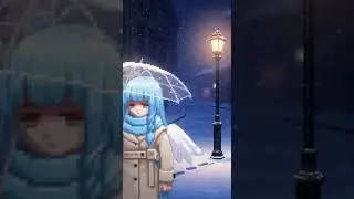 Snowfall Angel &ndash; Blue-Haired Seraph in the Winter City