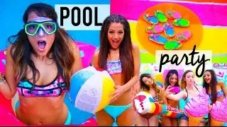 Summer POOL PARTY! DIY decor, treats, ideas + things to do | Niki and Gabi