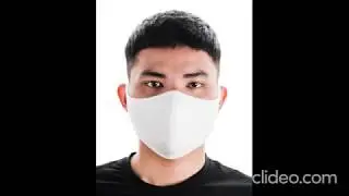 Antimicrobial Antibacterial 3-Layer 100% Cotton Fabric Face Mask Reusable Washable Unisex (White)