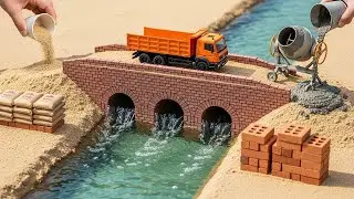 DIY Mini Truck Builds a Strong Cement Bridge | Satisfying Mini Engineering