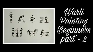 How to draw Warli Art for beginners part - 2 | Warli daily scene | easy warli painting