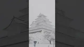 😍❄️ Stunning Tsuruga Castle under the snow in Japan