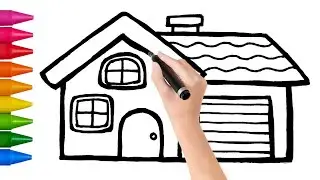 baby learning colors drawing🎨| house tracing drawing with coloring🏠| #tracingforkids #learntodraw