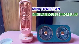 2 Minutes SATISFYING with Mini Tower Fan, MINI FAN Double Propeller, Enjoy The Cool Summer
