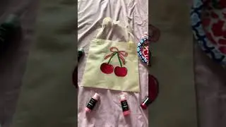 🍒🌸Cherry tote bag!🌸🍒 #aesthetic #cute #diy