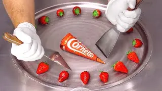 Cornetto & Strawberry - Ice Cream Rolls | ASMR