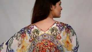 Be Bold and Beautiful with Floraison Printed Maxi Long Kaftan Beach Style Kimono Sleeves