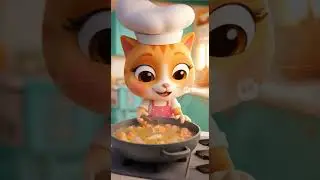 cute little cat cooking| chef cat| kids paradise| #shorts #viralcatsshorts  #catcooking  #funny