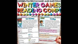 Winter Olympics Reading Comprehension Passages - Sports Games Writing Activities