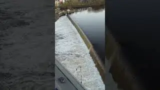 Lawrence MA Merrimack River Dam #dam #river #merrimackvalley #lawrencema #views #drone #fly #over