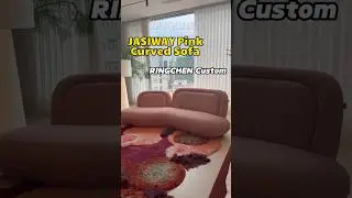 Pink Curved Sofa Review: Modern & Cozy #YouTubeReview #PinkSofa #HomeFurniture