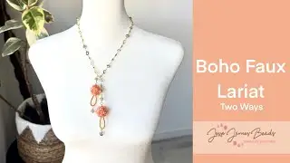 Boho Beads Two Ways! DIY Faux Lariat Necklace Tutorial with Seed Beads + Crystals 🌼 🌺 🍒 