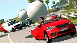 Giant Balls vs. Cars 7 | BeamNG.drive