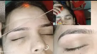 Thick to thin eyebrow/ Perfect shapeof eyebrow threading tutorial/
