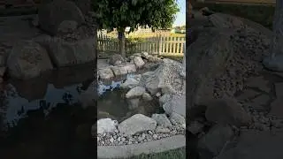 Quite the 1 day makeover on this mini pond today #pond #garden #waterfall