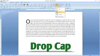 How To Create Drop Cap In MS Word