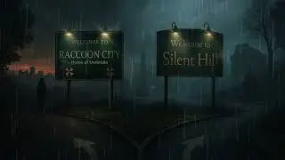 Raccoon City &times; Silent Hill | 1 Hour Slowed & Reverb Music Mix | Rain & Thunder (Ambient & Haunting)