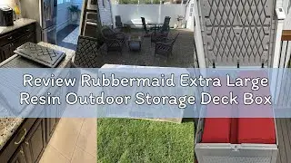 Review Rubbermaid Extra Large Resin Outdoor Storage Deck Box (134 Gal), Weather Resistant, Gray, Dec