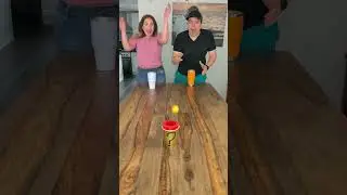 Mystery Cup Ping Pong Toss 🟠⚪❓ #games #shorts