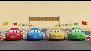 Cuatro Pequeños Coches de Juguete Carrera | Canciones Infantiles y Rimas para Niños