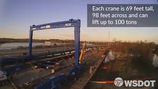 SR 520 - Gantry crane assembly time-lapse - Montlake Project - April 2020