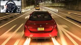 Alfa Romeo Giulia Quadrifoglio Swerving Through Traffic! - Assetto Corsa | Steering Wheel Gameplay