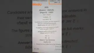 UG PHILOSOPHY (MDC) 2025 1ST SEMESTER QUESTION PAPER BRABU UNIVERSITY. #ug #pyq #brabu#questionpaper