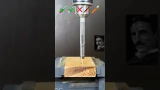 Experiment with kitchen tool for drilling in to wood #physics #kitchen #tesla