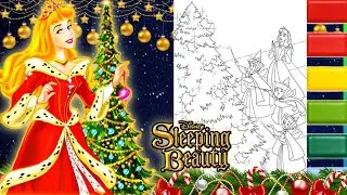 Princess Aurora Sleeping Beauty Coloring Video #21 | Disney Princess Aurora Christmas Coloring Page