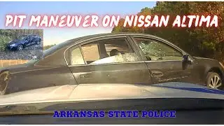 Arkansas State Police & LRPD chase Altima until PIT Maneuver ends pursuit -Suspect chews on car seat