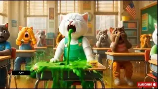 😱 Oh No! Kitten Vomits Noodles and Has Uncontrollable Diarrhea After School Lunch